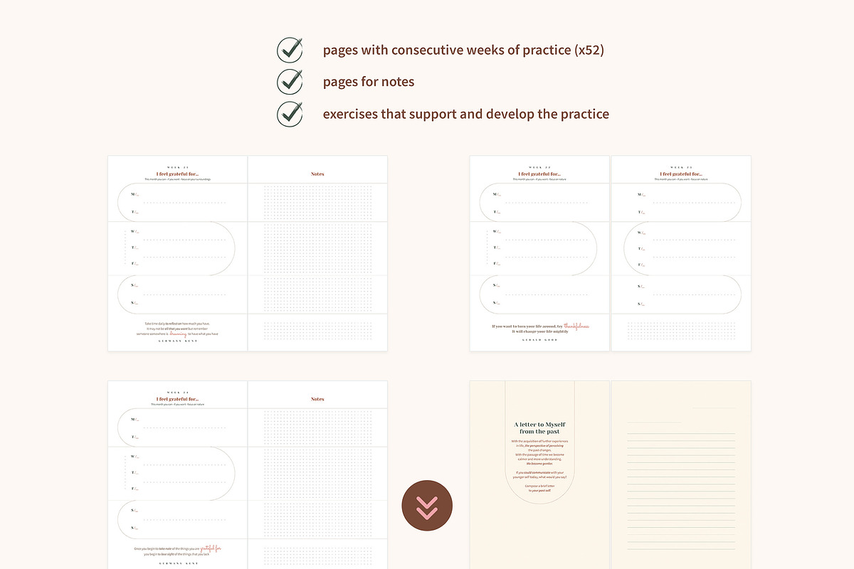 Digital Grateful Diary in PDF, a Stationery Template by Mocca Mockups Store (Photo 7 of 10)