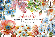 Spring Floral Clipart, an Illustration by Libby Wishes (Thumbnail 1 of 7)