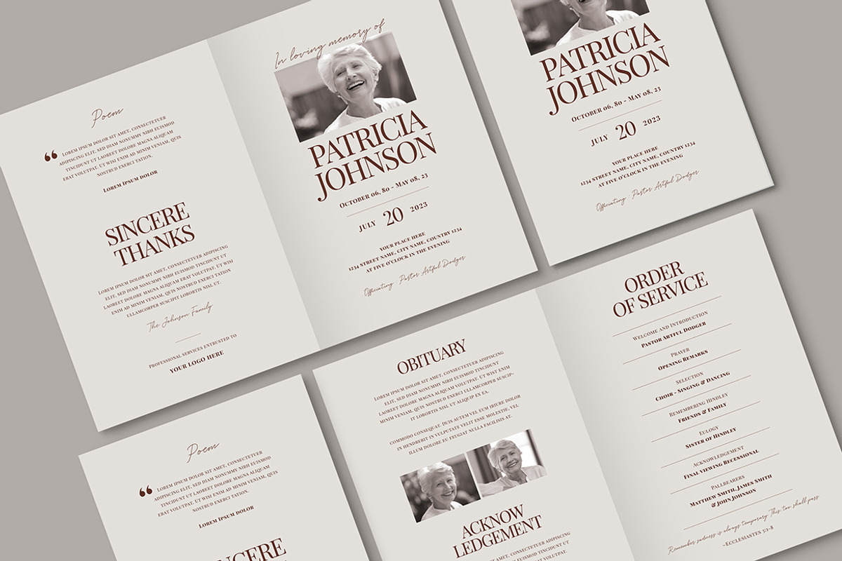 Funeral Program Template, a Brochure Template by VectorVactory (Photo 2 of 7)