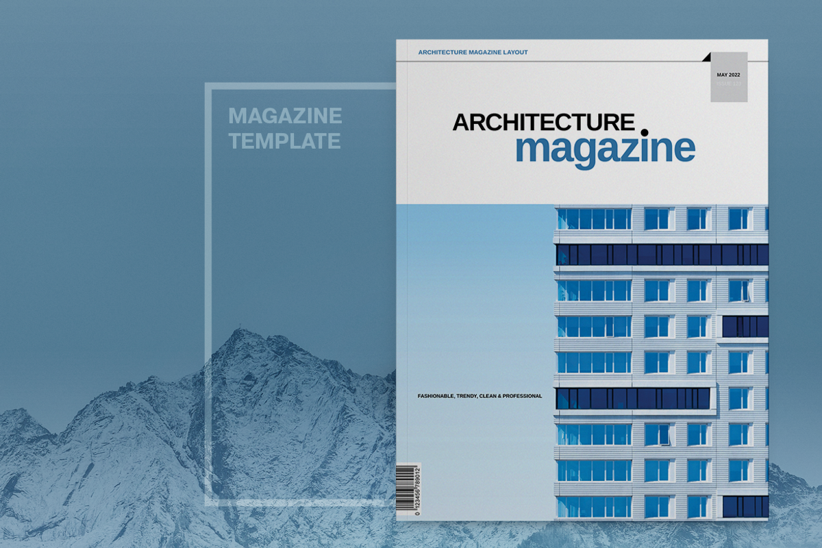 Modern Blue Architecture Magazine Template