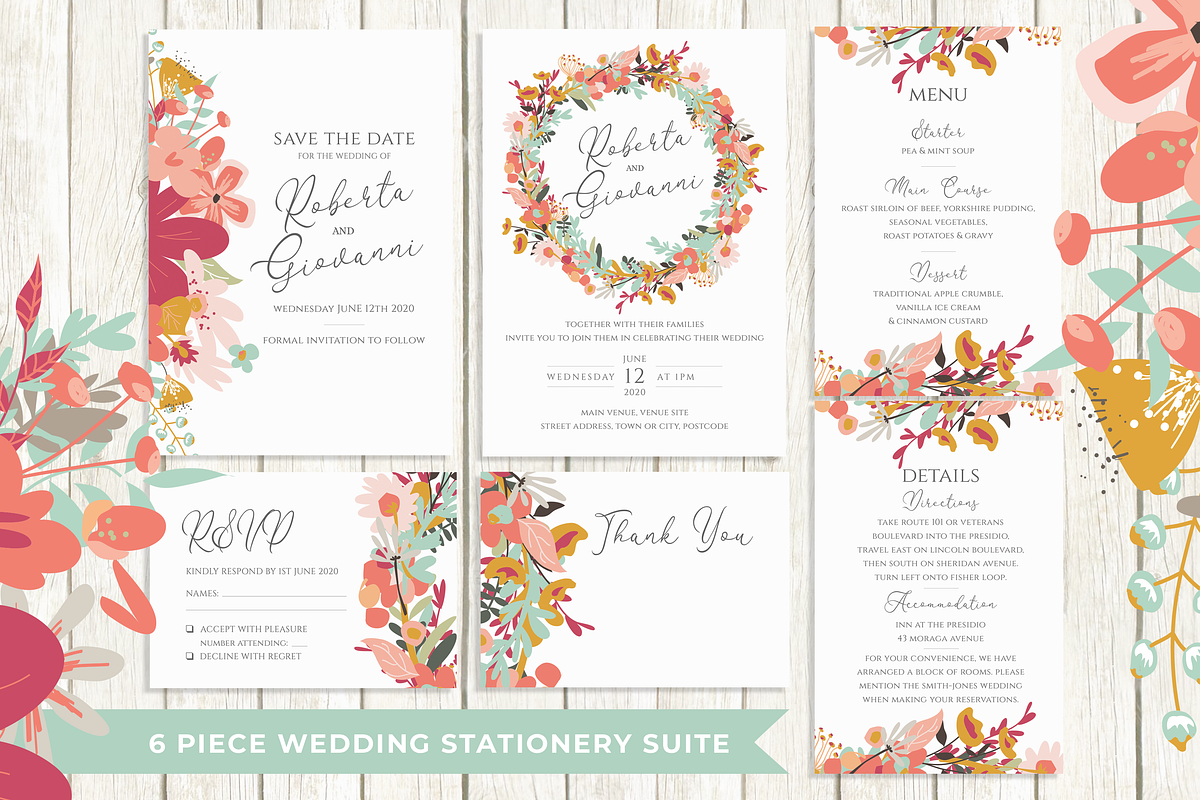 Colourful Wedding Stationery Suite, an Invitation Template by R Whitehurst Design (Photo 2 of 2)