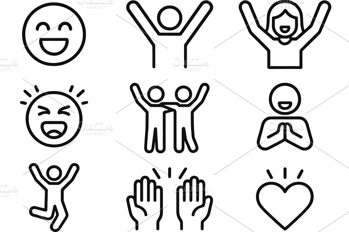 Vector illustration of joyful line, an Illustration by ZinetroN