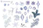 Blue christmas patterns, a Pattern Graphic by ramika (Thumbnail 3 of 4)