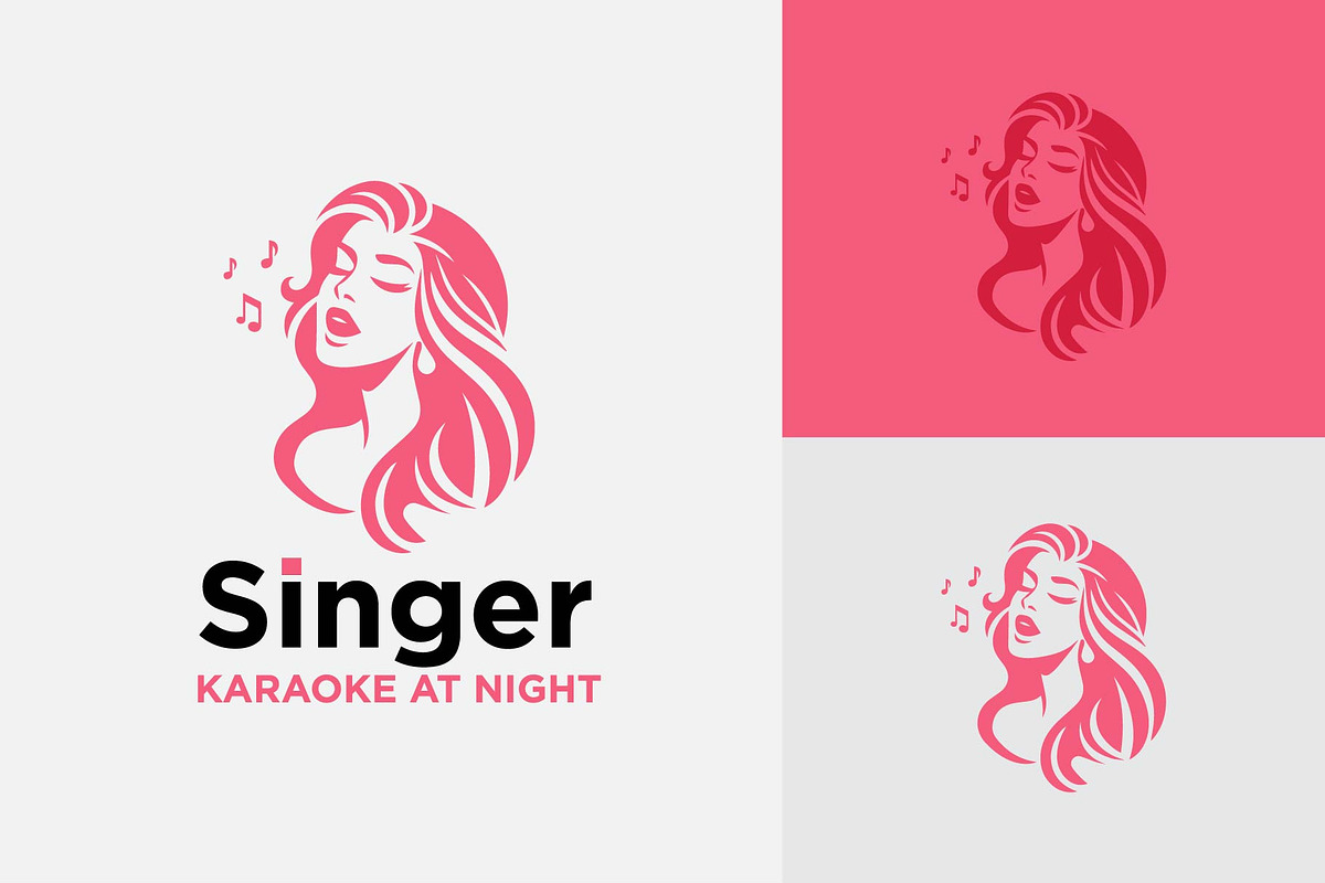 Woman with note music logo, a Branding & Logo Template by funpixel