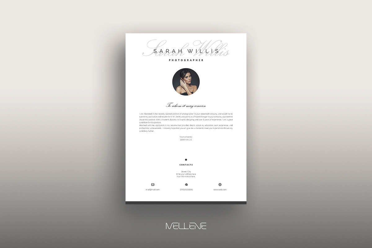 CV / Resume template for MS Word, a Resume Template by Mellene Templates (Photo 3 of 3)