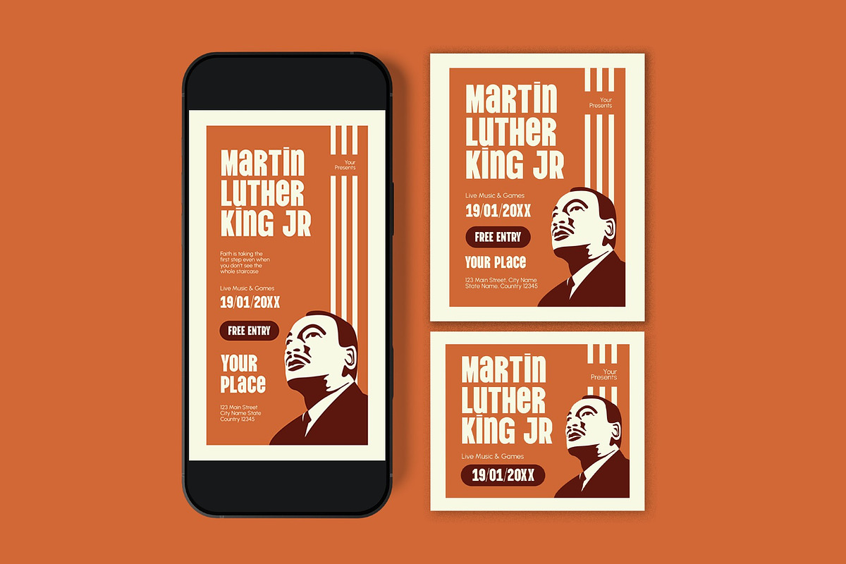 Martin Luther King Jr Day Flyer, a Flyer Template by graphicook (Photo 3 of 3)