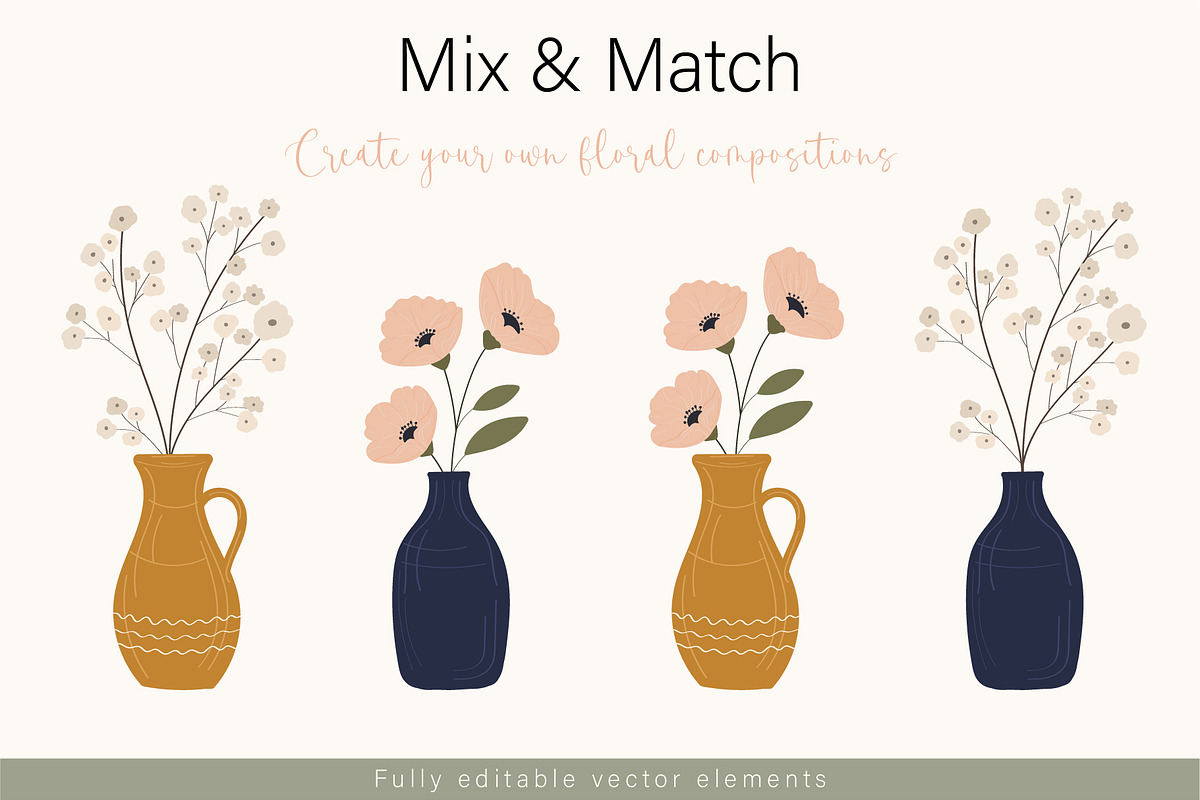 Vases & Bouquets Botanical Set, an Object Graphic by OREHOVKA (Photo 5 of 5)