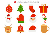 Christmas elements flat design set., a Decorative Illustration by kaisorn (Thumbnail 1 of 3)