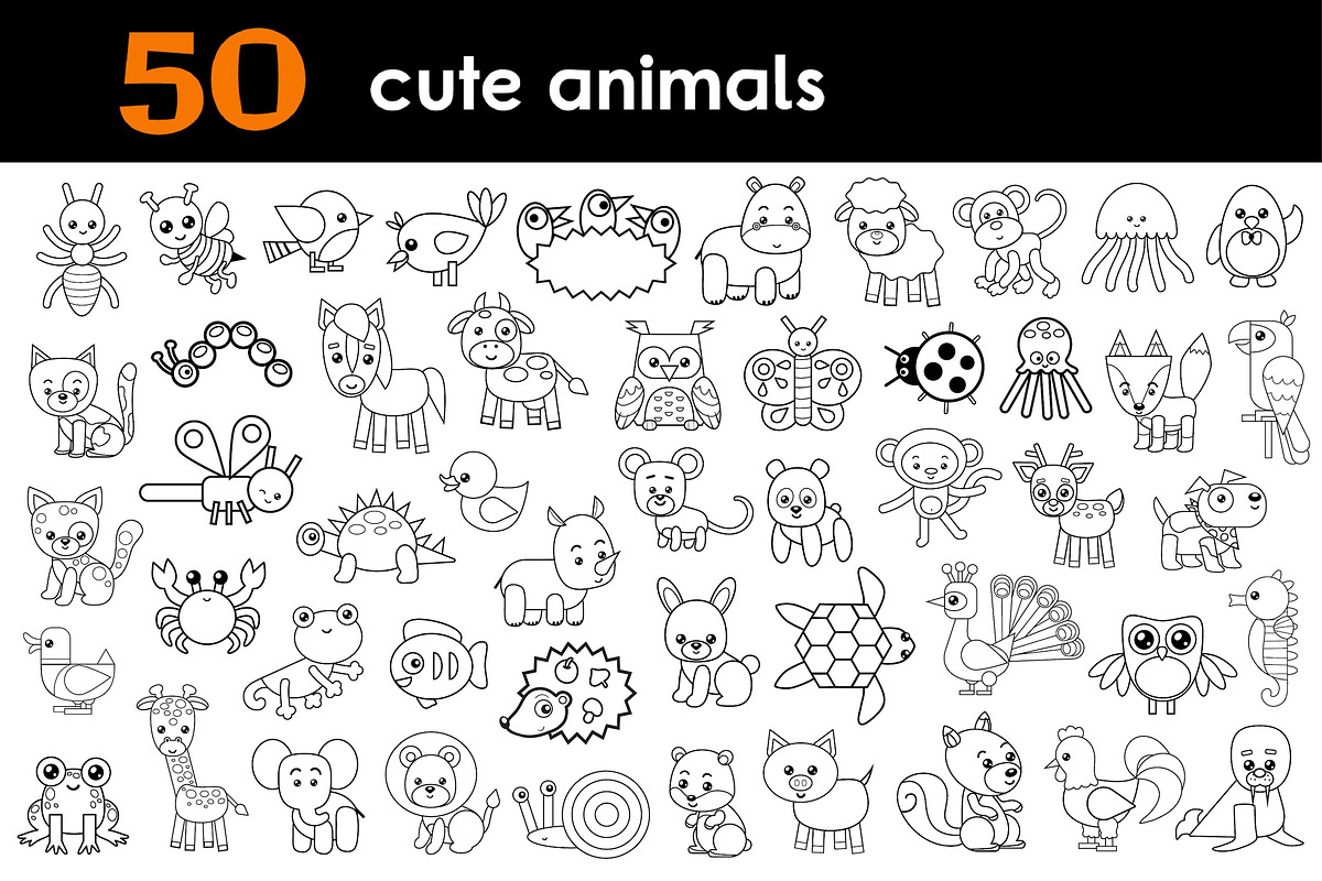 Cut and Glue Animals Worksheets, an Education Illustration by Ksenya Savva (Photo 4 of 6)