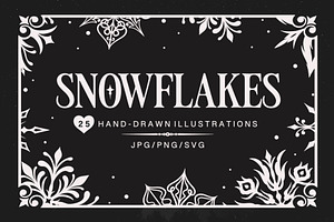 Snowflakes. 25 Illustrated Elements