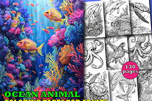Ocean Animal Coloring Book V2, an Animal Illustration by Design Zone