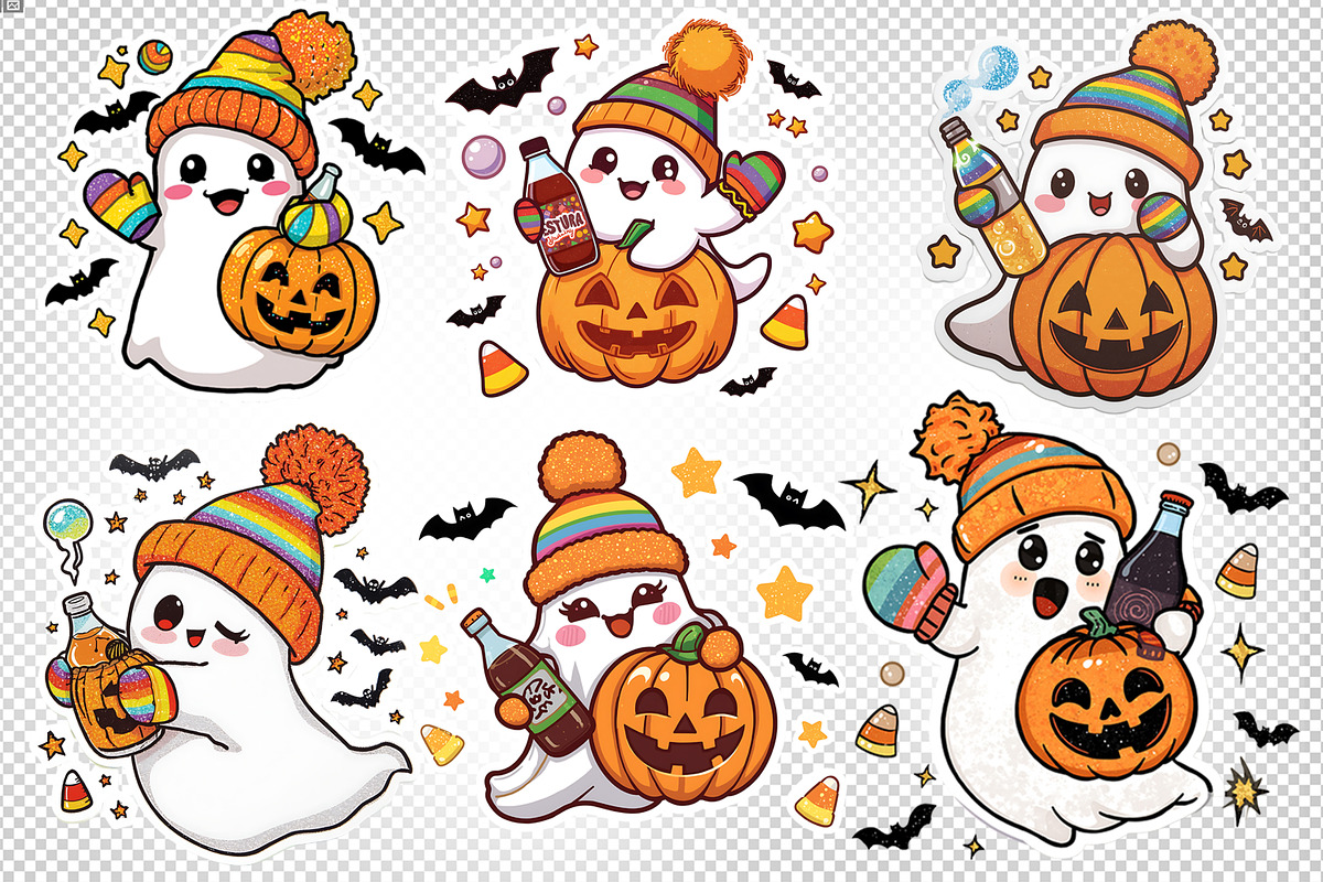 Cute Halloween Ghost Sublimation PNG, an Illustration by Artonix (Photo 3 of 4)