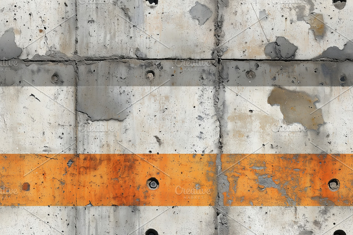 Seamless concrete bunker with industrial military markings wall with a ...