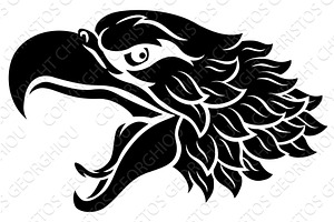 Bald Eagle or Hawk Mascot Head Face, an Animal Illustration by Christos Georghiou