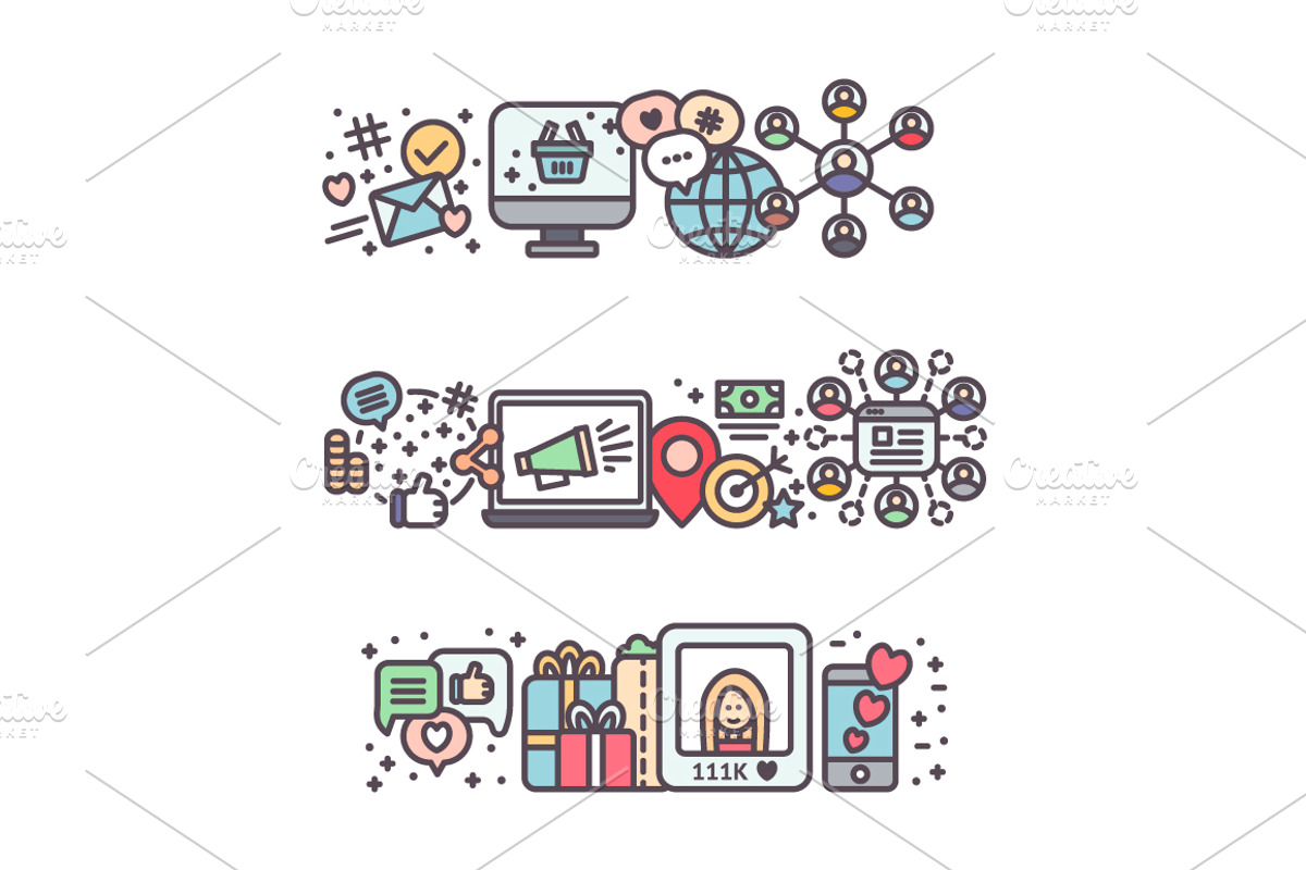 Influencer Marketing Set, a Person Illustration by Asya Malysheva (Photo 6 of 9)