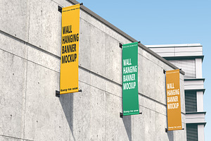 Wall Hanging Banner Mockup