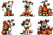 Whimsical Christmas Dog Clipart, an Animal Illustration by Black Bird Studio (Thumbnail 4 of 6)