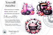 Pastel Goth Halloween Drinks PNG, a Seasonal Illustration by ThatsDesignArt (Thumbnail 2 of 10)