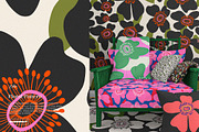 Bold Abstract Modern Flowers Pattern, a Pattern Graphic by likorbut (Thumbnail 4 of 12)
