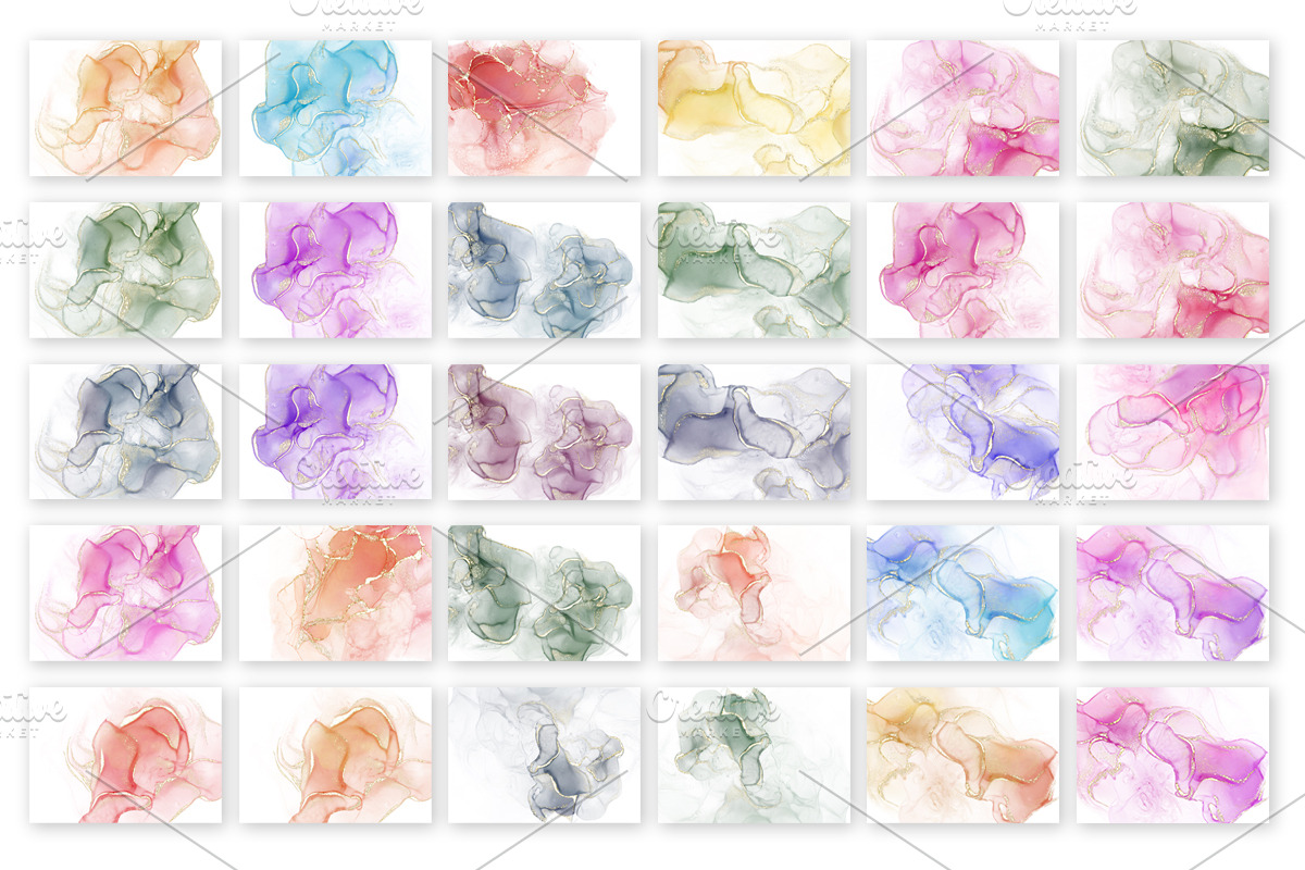 Gold Alcohol Ink Collection, a Background Graphic by JT Digital Studio (Photo 3 of 9)