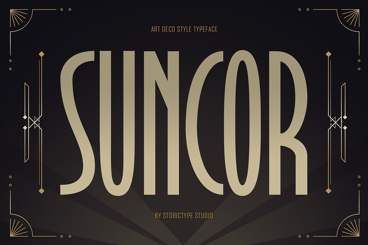 Suncor - Art Deco Style Font, a Sans Serif Font by StoricType (Photo 1 of 10)