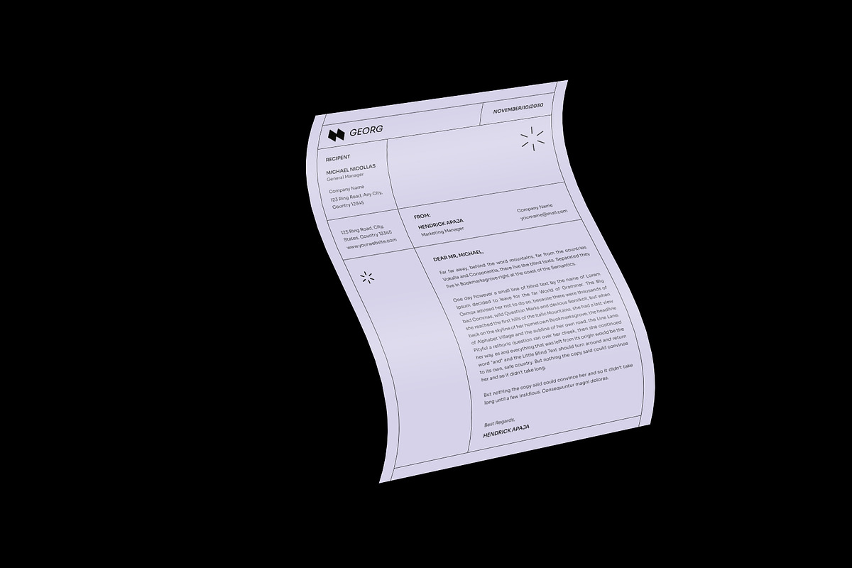 Modern Minimal Letterhead, a Stationery Template by Neermana (Photo 3 of 4)