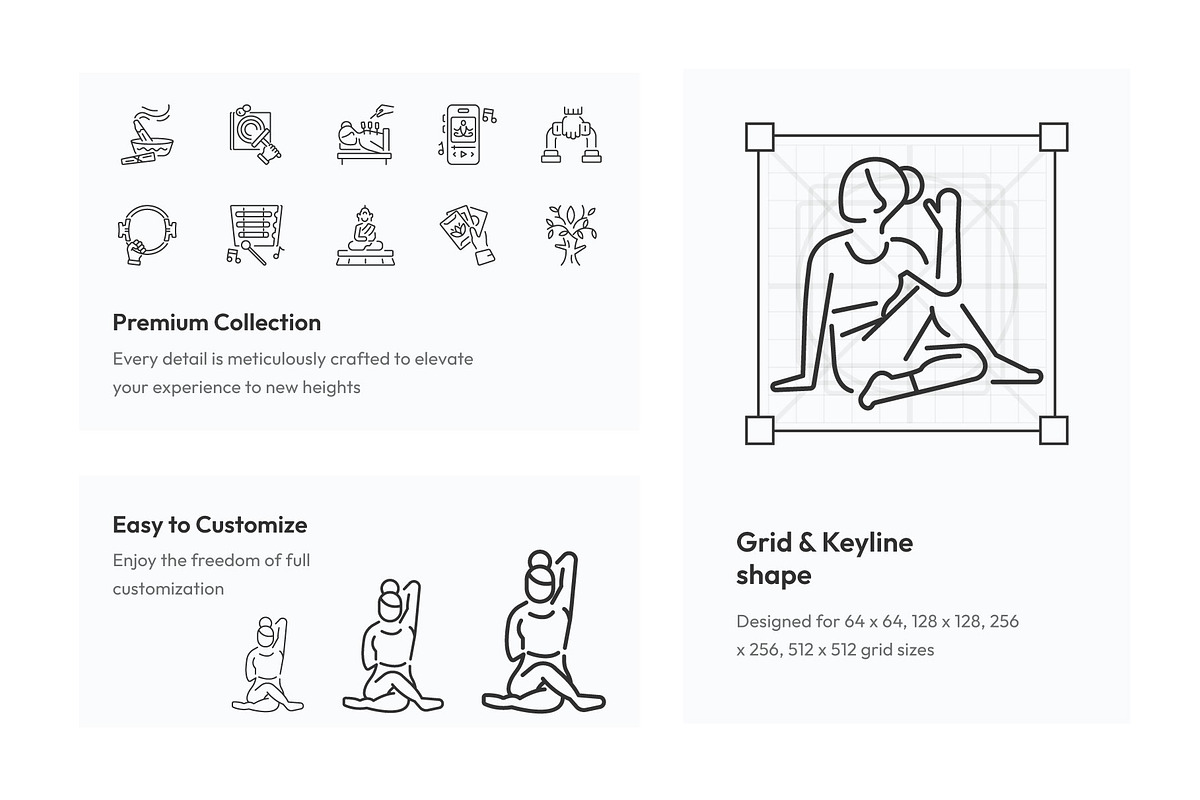 Yoga and Meditation Icon Set, an Outline Icon by Prosymbols (Photo 3 of 5)