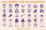 Halloween Line Art Elements, an Object Graphic by Brian Ritter Design (Thumbnail 5 of 6)