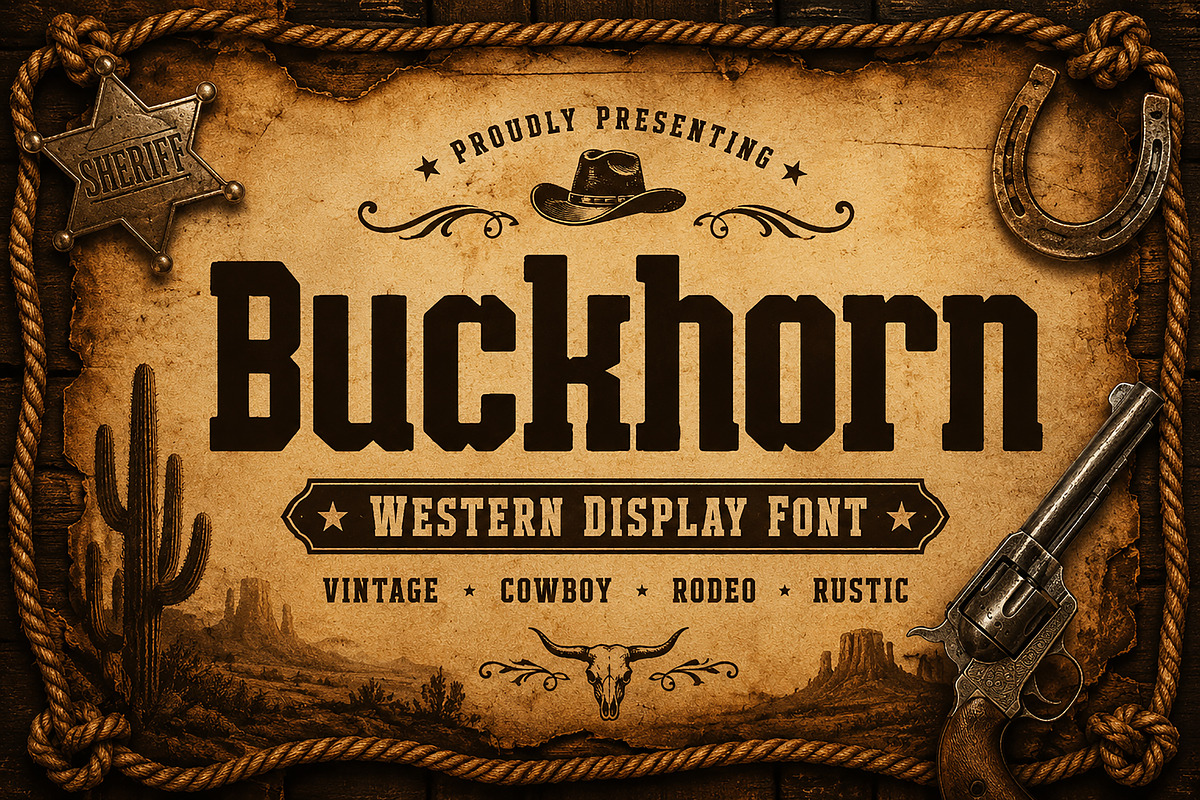 Buckhorn, a Slab Serif Font by Wow Magic (Photo 1 of 6)