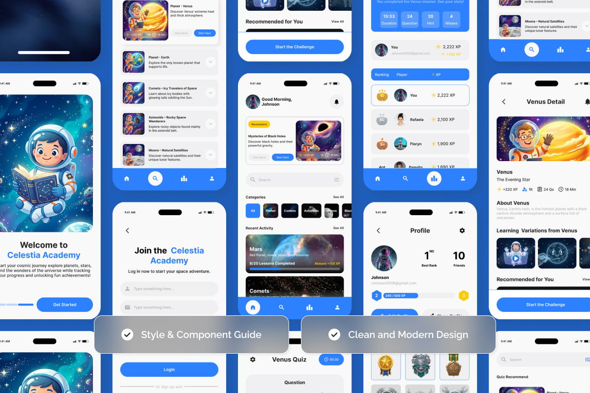 Celestia - Space Academy Quiz UI App, an App Template by twinstd (Photo 4 of 5)