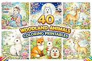 Woodland Animal Coloring Printables, an Animal Illustration by Image for Sale (Thumbnail 3 of 3)