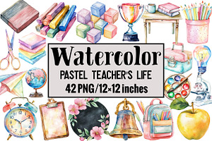 Pastel Teacher's Life, an Illustration by Design Market