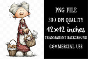 Retro Christmas Grandma Clipart, an Illustration by Designking (Thumbnail 4 of 5)