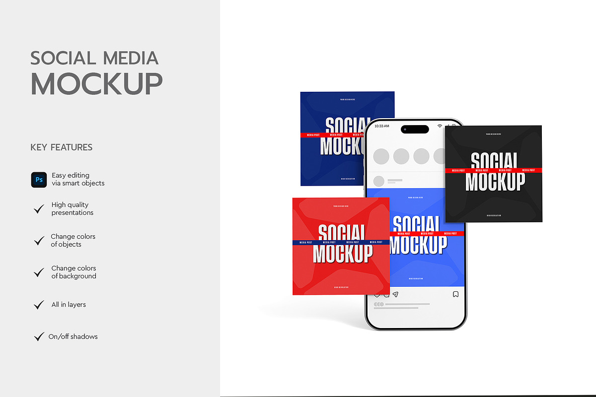 Social Media Mockup with Bold Text, a Mockup by graphypix (Photo 2 of 4)
