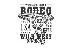 Wild West American Rodeo Bull