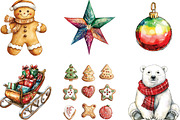 Christmas Doodle Sublimation Clipart, an Illustration by CraftArtStudio (Thumbnail 2 of 6)