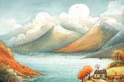 Cartoon sceneries landscapes bundle, a Seasonal Illustration by Bubert Art (Thumbnail 5 of 8)