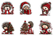 Cute Christmas Hedgehog PNG, a Seasonal Illustration by CreationArt (Thumbnail 2 of 5)