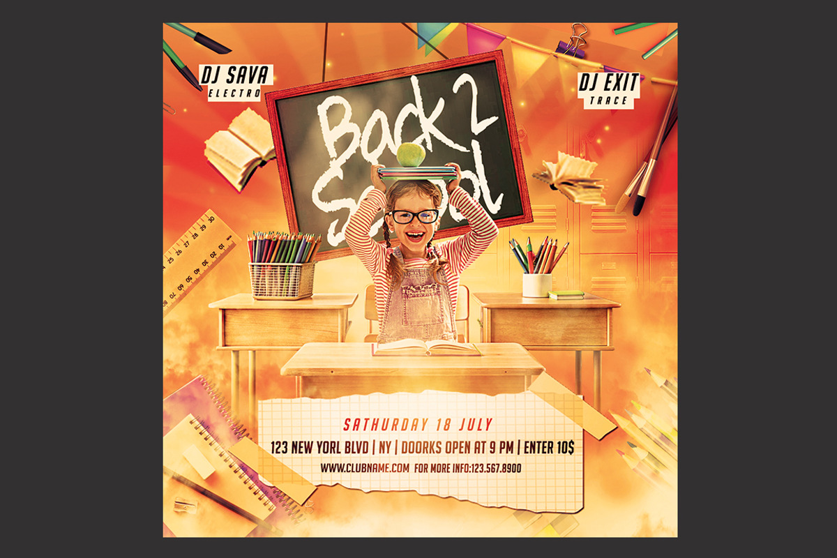 Back To School Flyer, a Flyer Template by DSGraphicDesign