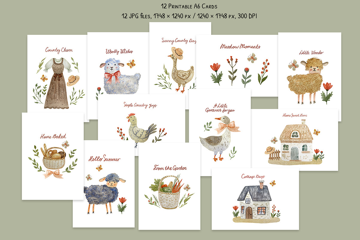 Country Cottage Charm Watercolor, a Decorative Illustration by Anna Druzhkova (Photo 11 of 32)