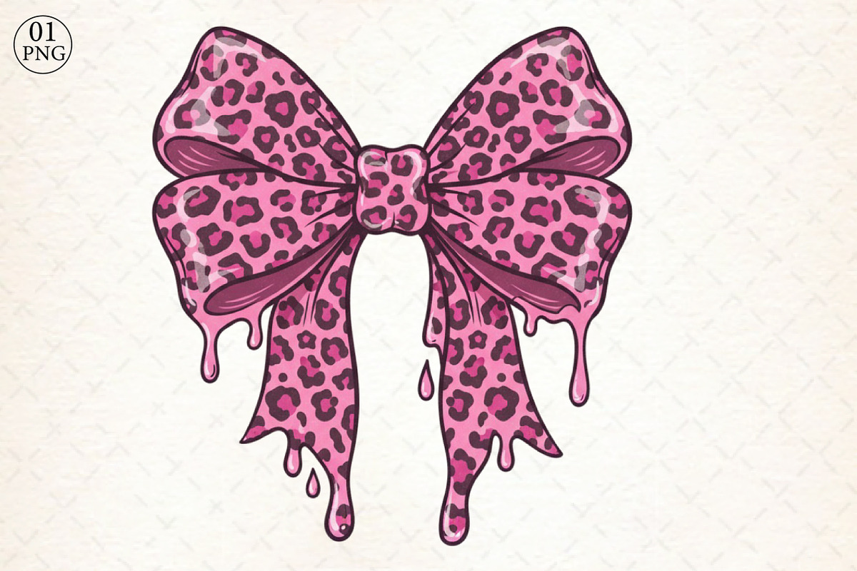 Pastel Goth Leopard Print Bow png, an Illustration by Libby Wishes (Photo 1 of 6)