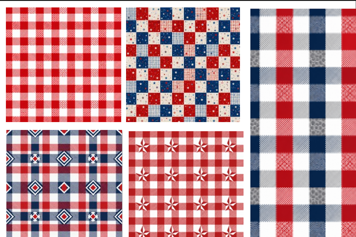 Patriotic Gingham Linen Textures, a Pattern Graphic by Printable Design Store (Photo 2 of 4)