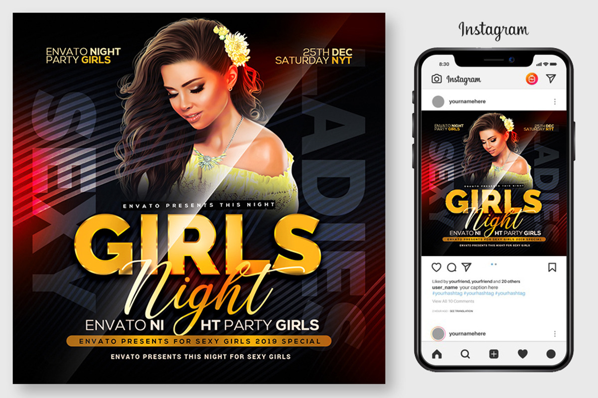 100 Night Club Party Flyers Bundle, a Flyer Template by graphicforest (Photo 47 of 72)