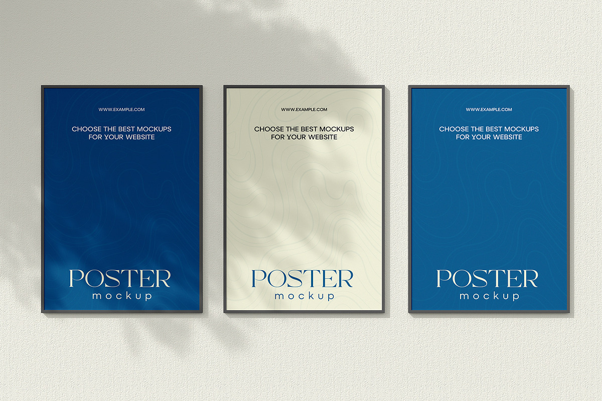 Three Poster Frame Mockup Template, a Product Mockup by graphypix (Photo 1 of 4)