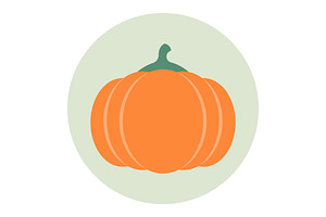 Pumpkin Icon Flat