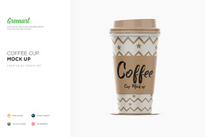 Coffee Cup With Sleeve-3 PSD Mockup