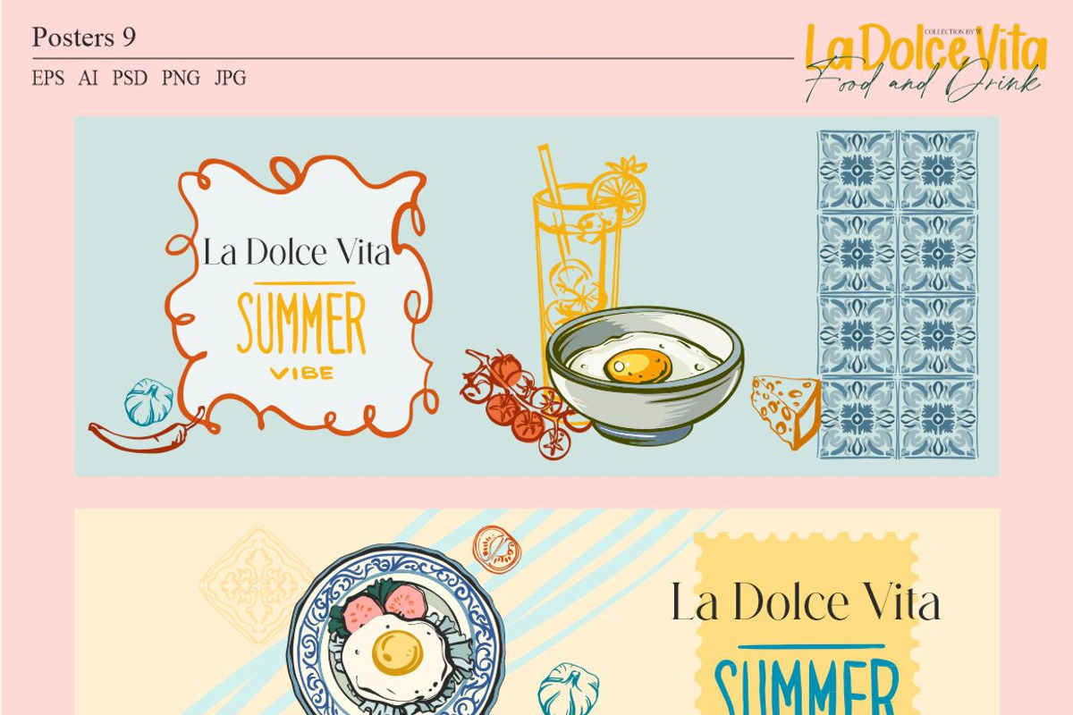 La Dolce Vita-Food and Drink, a Seasonal Illustration by Collection by VY (Photo 6 of 11)