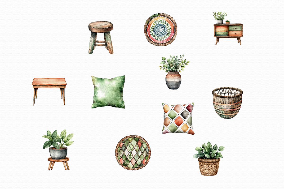 Watercolor Furniture Clipart, an Illustration by Libby Wishes (Photo 3 of 3)