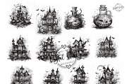 Haunted Halloween Procreate Stamps, a Brush Add-On by Papaya (Thumbnail 2 of 5)