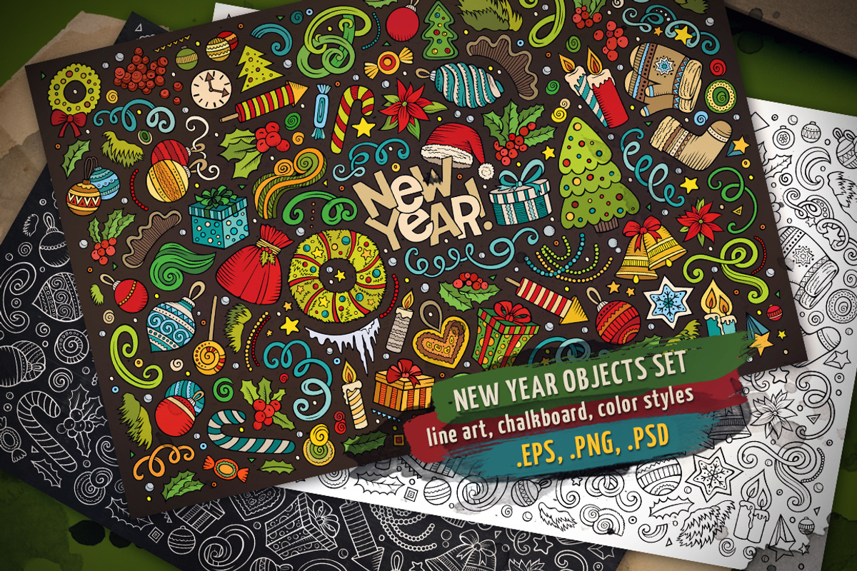 New Year Objects & Elements Set, an Object Graphic by BALABOLKA (Photo 1 of 4)